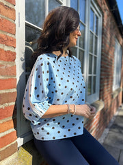 Blue Polka Dot Sweatshirt Dakota