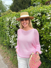 Pink Ruffle Sleeve Knit Alexis