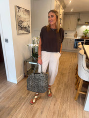 White Barrel Leg Trousers