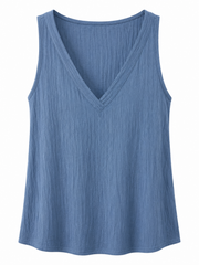 Denim Textured Vest Top Kaylee