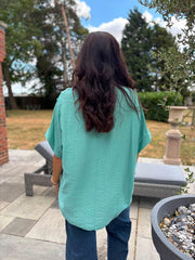 Mint Embroidered Floral Top Frankie