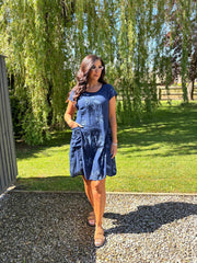 Navy Flower Pocket Dress Zoe