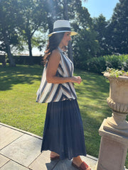 Navy Striped Sleeveless Blouse Lola