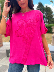 Pink Embroidered Floral Top Frankie