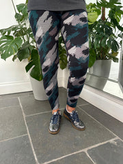 Teal Brushed Pattern Leggings