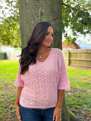 Pink Soft Chevron Knit Ensley