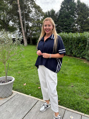 White Barrel Leg Jogger