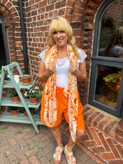 Orange Gold Marble Scarf