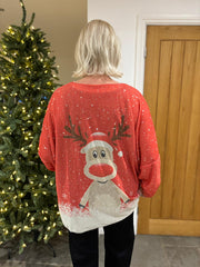 Red Rudolf Shimmer Top Robyn