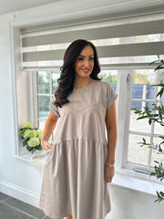 Mocha Smock T-Shirt Dress Hazel