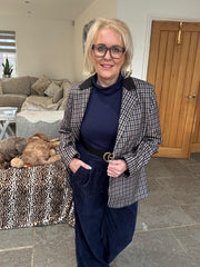 Navy Checked Blazer Sara