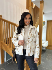 Antique Cream Swirl Pattern Coat Elsa