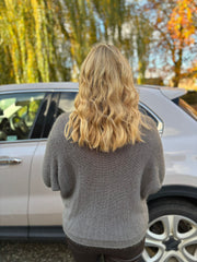 Grey Shimmer V Neck Knit Seren