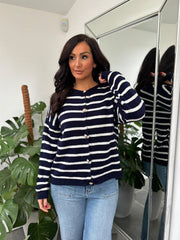 Navy Stripe Cardigan Dora