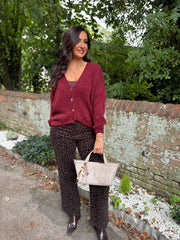 Wine Cosy Knit Cardi Sofia