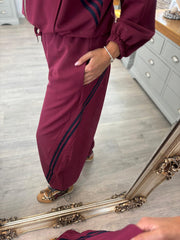 Wine Stripe Barrel Joggers Roxy