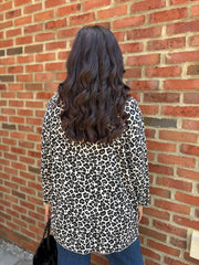 Stone Leopard Fine Knit Top Bella