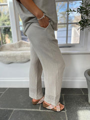 Stone Bubble Cotton Trouser Set Hayley
