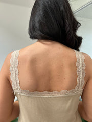 Stone Lace Ribbed Vest Top Libby