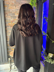 Black Sequin Panel Sweat Top Mandy