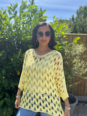 Lemon Wave Open Knit Jumper Marian