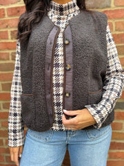 Chocolate Sherpa Gilet Kiera
