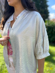 Gold Tie Front Blouse Brinley