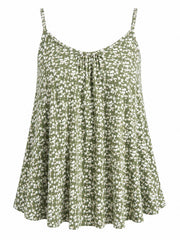 Khaki Ditsy Floral Vest Top Lyra