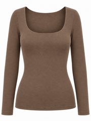 Mocha Square Neck Top Saylor