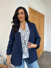 Grey Ruffle Frill Blouse Dionne