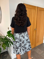 Black Half Tie Dye Pocket Dress Amelia