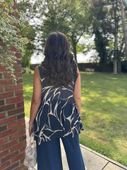 Navy Abstract Swirl Vest Isabella