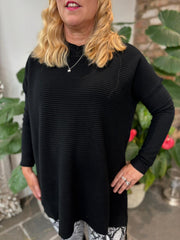 Black Ribbed Knit Layla