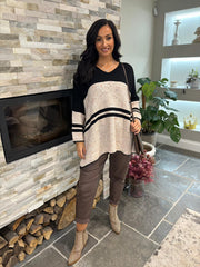 Black Block Stripe Jumper Bethany