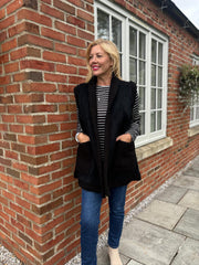 Black Sherpa Textured Gilet