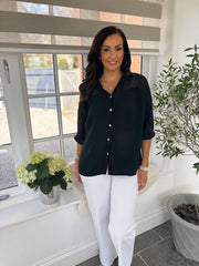 Black Bubble Cotton Hooded Jacket Amelie