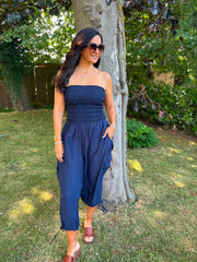 Navy Cargo Pocket Jumpsuit Verity