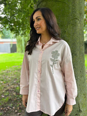 Pink Diamante Flower Shirt Kristie