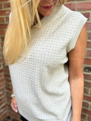 Stone Studded V Neck Tank Top Serena