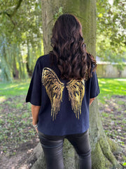 Navy Gold Angel Wings Knit Florence