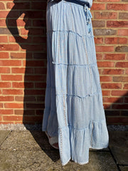 Denim Boho Tiered Skirt Co-Ord Frankie