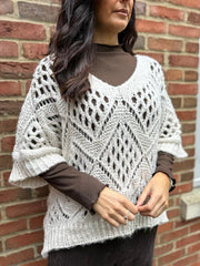 Antique Cream Cosy Diamond Knit Sofia