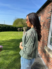 Khaki Lace Detail Jacket Saylor