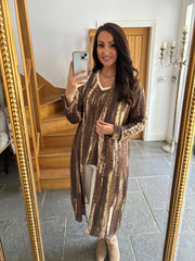 Green Brushstroke Shimmer Cardigan Freya