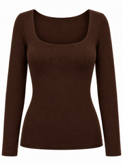 Chocolate Square Neck Top Saylor
