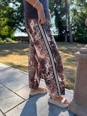 Chocolate Leopard Stripe Trousers Jordan