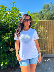 White Embellished Shell Tee Chloe
