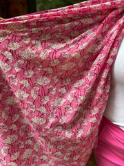 Pink Gold Detail Carnation Scarf