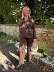 Chocolate Blazer Co-Ord Set Carly