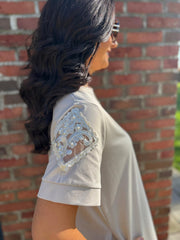 Stone Embellished Sleeve Dress Lexi